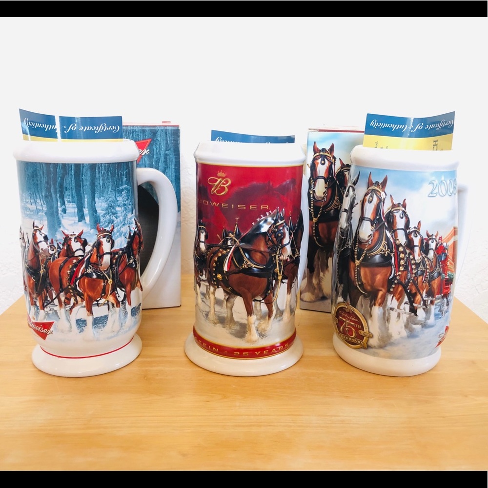 Budweiser Clydesdales Holiday Steins